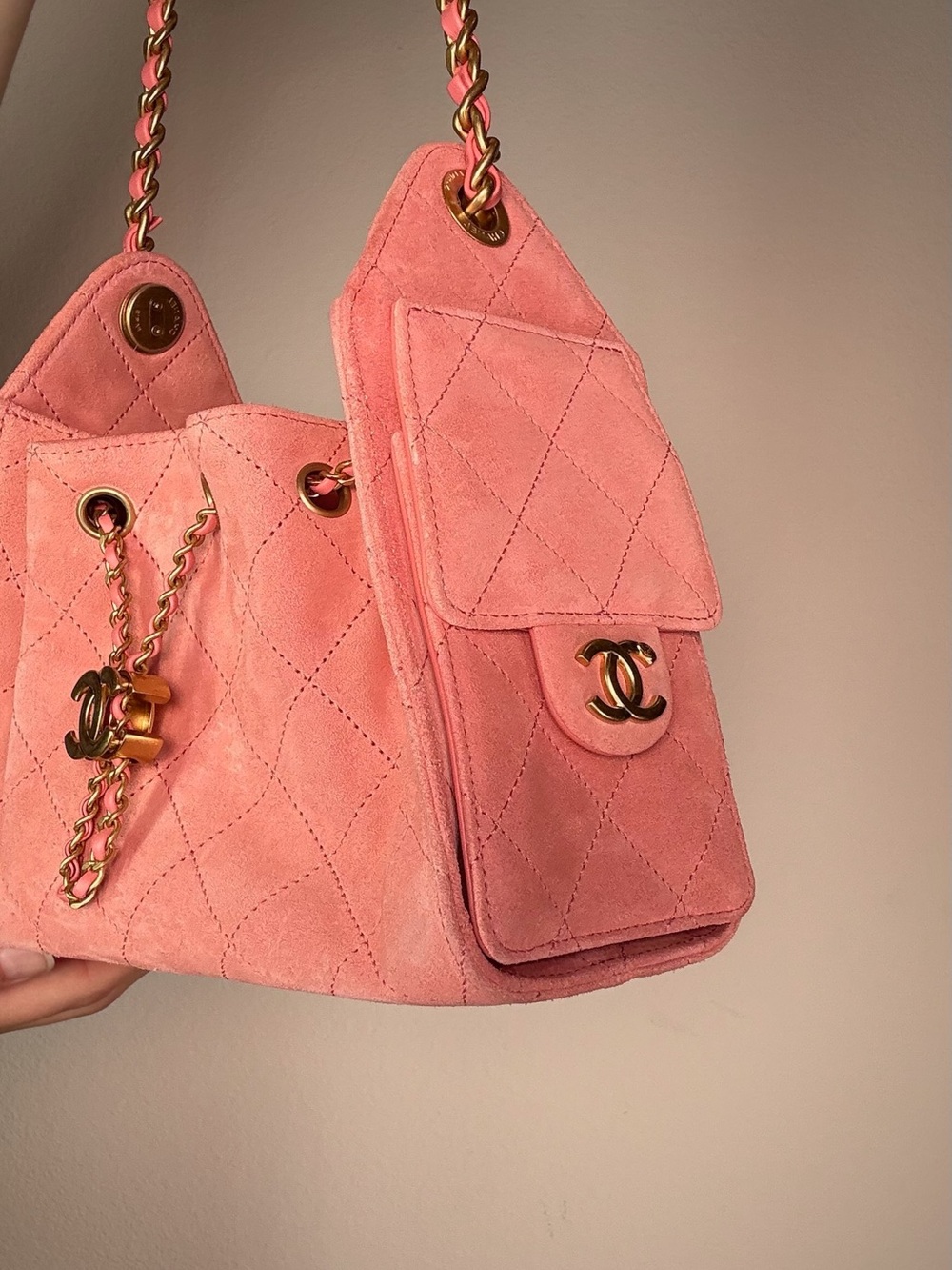 Chanel 25 mini pink suede - Picture 4 of 6